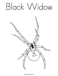 5 ways to draw a spider wikihow. Black Widow Coloring Page Twisty Noodle