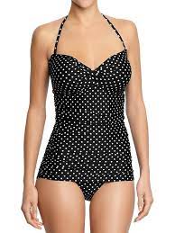Old Navy Women S Polka Dot Control Max Bandeau Swimsuits Style Fashion Retro Swimwear