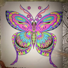 Bright Neon Butterfly Coloured In With Neon Gel Pens Coloring Book Art Gel Pen Art Pen Art Doodle