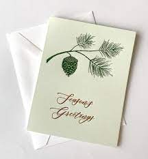 Made in santa cruz, california. Season S Greetings Holiday Letterpress Greeting Card Rust Belt Love