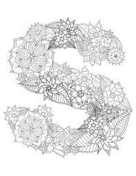 25 advanced flower coloring pages. Coloriage Floral S Shape Coloring Pages Flower Pattern Drawing Coloring Letters