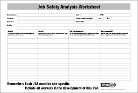 Job Safety Analysis Form Hazard Analysis Job Analysis Analysis