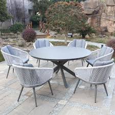 Maybe you would like to learn more about one of these? Royalcraft Aspen 6 Person Outdoor Round Dining Table Rope Chairs Anthracite Grey Table Chair Sets Meubles