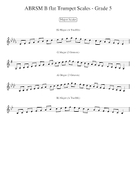 Trills, turns, mordents full range of. Abrsm B Flat Trumpet Scales Grade 5 Sheet Music For Piano Solo Musescore Com
