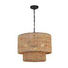 Only 1 available and it's in more than 20 people's carts. Allen Roth Adara Natural Traditional Tiered Pendant Light Lowes Com Dining Room Light Fixtures Dining Room Lighting Wicker Pendant Light