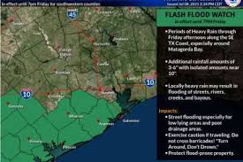 The flash flood watch is now in effect for. Flash Flood Watch Issued For Se Texas Coast Through Friday Evening