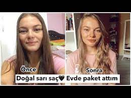 Evde Paket Atip Ombre Yaptim Sari Sac Paket Atilisi Gecisli Sari Sac Youtube Sarisin Sac Sac Ombre