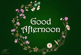 The picture portrays the greenish background image with flowers and the good afternoon wish. Friends Say Good Afternoon With Flowers Premium Wishes