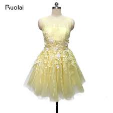 Fast delivery prom dresses is sure the best choice you will never regret. Real Photo Yellow Cocktail Dresses Short Prom Dress A Line Flower Lace Mini Skrit Girl Open Back Vestido De Fiesta Pd73 Short Prom Dress Short Promprom Dresses Aliexpress