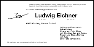 Traueranzeigen von Ludwig Eichner
