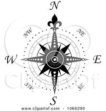 Black And White Compass Cartoon Compass Rose Clipart Clipart Of A Brown And White Compass Rose 5 Royalty Free Vector Vintage Compass Compass Symbol Compass Rose
