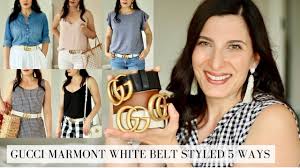 Shop women's gucci belt bags. Gucci Marmont Belt White Styled 5 Ways Youtube