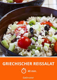 Griechischer Reissalat Rezept Reissalat Griechisches Essen Griechischer Reis