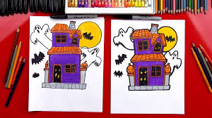 The children can add all the details of the house before colouring the picture in. How To Draw A Haunted House Art For Kids Hub