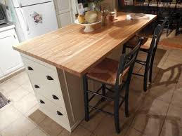 Ilot En Bois Massif Avec Comptoir En Merisier Naturel Home Decor Kitchen Kitchen Cart