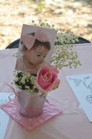 Woman Birthday Party Table Decorations Centerpieces Ruffles And Bows Birthday Party Ideas Photo 1 Of 19 Baptism Party Girl First Birthday Baby First Birthday