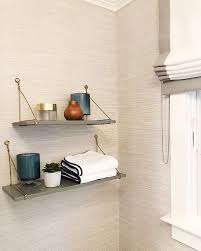 L S I N T E R I O R S Lindsaysaccullointeriors Gray Bathroom Shelving Open Shelving Over Toilet Small In 2020 Grey Bathrooms Bathroom Styling Beige Bathroom