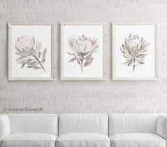 Protea Wall Decor Light Sepia Set Of 3 Protea Prints Protea Etsy Protea Art Sepia Wall Art Protea Flower