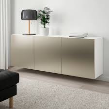 Besta Wall Mounted Cabinet Combination White Riksviken Light Bronze Effect 70 7 8x16 1 2x25 1 4 With Images Elegant Living Room Design Wall Mounted Cabinet Interior