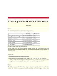 Perhatikan contoh soal struktur modal manajemen keuangan berikut: Jawabn 3 Managemen Keuangan2