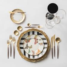 Gold Florentine Charger Christian Lacroix Dinnerware In Sol Y Sombra Mackenzie Childs Dinnerware In Bu Dining Table Decor Elegant Table Settings Dinnerware