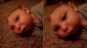 Baby Jaxon born with half a skull says hello in cute video