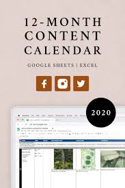 2020 Social Media Content Calendar 12 Month Strategy Planner Plus Year Overview Marketing Template Blogger Freelancer Entrepreneur With Images Social Media Content Calendar Content Calendars Social Media Content