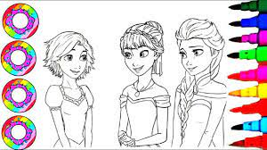 Tired of buying coloring books that your child draws one mark on and is done? Super Coloring L Disney S Princess Tangled Rapunzel Frozen Anna And Elsa Coloring Pages For Kids Youtube