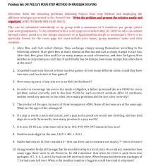 If you wish to opt out, please close your slideshare. Solved Problem Set On Polya S Four Step Method In Proble Chegg Com
