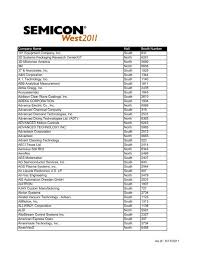 Ratings by 157 ata industrial (m) sdn.bhd. Company Name Hall Booth Number 101 Semicon West