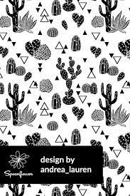 Colorful Fabrics Digitally Printed By Spoonflower Cactus Black And White Geo Triangle Tropical Trend Cactus Design How To Draw Hands Cute Patterns Wallpaper