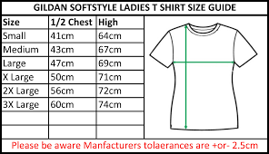 Gildan T Shirt Size Chart World Of Reference