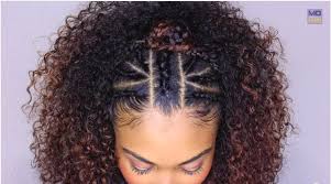 Take your top hair and knit take the hair on the sides and back, combining the remaining braid hair, and tie them into a high. Top Braided Curly Crown Princess Hairstyle Natural Hair Styles Hair Styles Curly Hair Styles