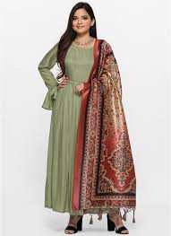 damask digital print dupatta suit set