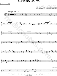 Blinding lights, the second single to the weeknd's fourth studio album after hours, following the record's lead single heartless, which released two days prior on november… The Weeknd Blinding Lights Eb Instrument Sheet Music Alto Or Baritone Saxophone In B Minor Download Print Sku Mn0210741