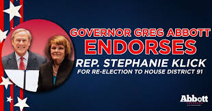 Governor Greg Abbott Announces Endorsement of Representative Stephanie  Klick