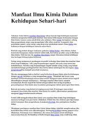 Kepentingan ilmu pengetahuan kepada golongan remaja. Manfaat Ilmu Kimia Dalam Kehidupan