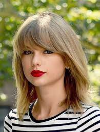 Lace Front Shoulder Length Blonde Straight With Bangs Taylor Swift Wigs Hair Styles Long Hair Trends Shoulder Length Straight Hair