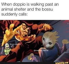 When Doppio Is Walking Past An Animal Shelter And The Bossu Suddenly Calls Ifunny Jojo Bizzare Adventure Jojo Memes Jojo Bizarre