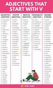 To be warm, kind, bright; Adjectives That Start With V 300 Adjectives Starting With V 7esl