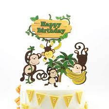 I decorated my last year's classroom in a monkey theme. Jungle Safari Cake Decorations Monkey Theme Happy Birthday Cake Topper Animal Cupcake Toppers Picks For Animals Theme Baby Showers Birthday Party Supplies Amazon Com Grocery Gourmet Food