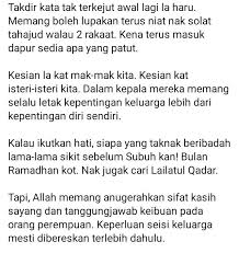 Walaupun dampaknya baik, berbohong bukanlah tindakan yang bijak. Terlepas Banyak Ibadah Sunat Demi Keluarga Pengorbanan Isteri Patut Dihargai Erin Sakura