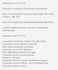 I'm gonna take my horse to the old town road. Doolset On Twitter Seoul Town Road Old Town Road Remix Feat Rm Of Bts Twt Bts Https T Co Qrjopgq5ib Via Youtube