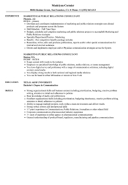 public relations consultant resume