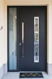 Modern Front Aluminum Entry Door With A Sidelite Modern Front Doors New York By Ville Contemporary Front Doors Exterior Door Designs Front Entry Doors