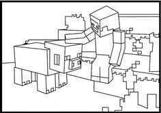Minecraft Pig Colouring Pages