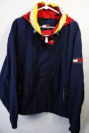 Vintage 90 S Tommy Hilfiger Color Block Hoodie Windbreaker Jacket Sz Xl Blue Tommy Hilfiger Windbreaker Windbreaker Windbreaker Jacket