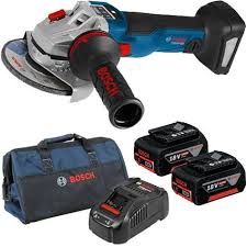 Click To Enlarge Bosch Gws 18v 10 Sc 18v Brushless 115mm Angle Grinder With Two 5 0ah Batteries Charger Kit Bag Instrument