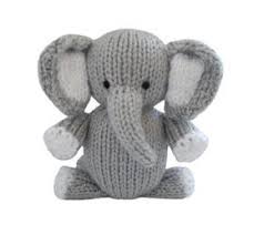 This simple pattern allows you to knit on straight needles and sew up your bear easily. Free Elephant To Knit Pattern Easy Elephant Knitting Pattern Knitted Stuffed Animals Animal Knitting Patterns Baby Knitting Patterns