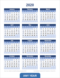 Yearly Calendar Template For 2020 And Beyond